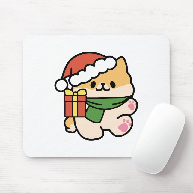 Yappy Howlidays - Cute Christmas Dog Cartoon Mouse Mat (With Mouse)