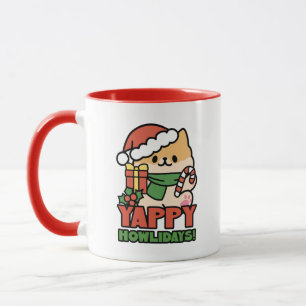 Yappy Howlidays - Cute Christmas Dog Cartoon Mug