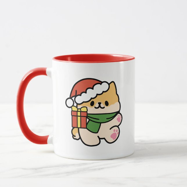 Yappy Howlidays - Cute Christmas Dog Cartoon Mug (Left)