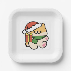 Yappy Howlidays - Cute Christmas Dog Cartoon Paper Plate
