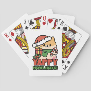 Yappy Howlidays - Cute Christmas Dog Cartoon Playing Cards