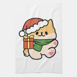 Yappy Howlidays - Cute Christmas Dog Cartoon Tea Towel