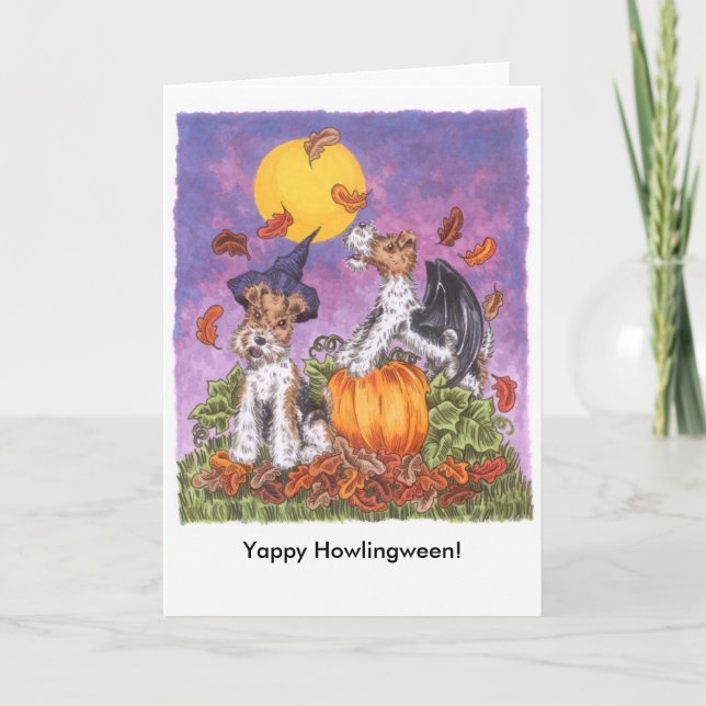 Yappy Howlingween Card with Envelope (Front)