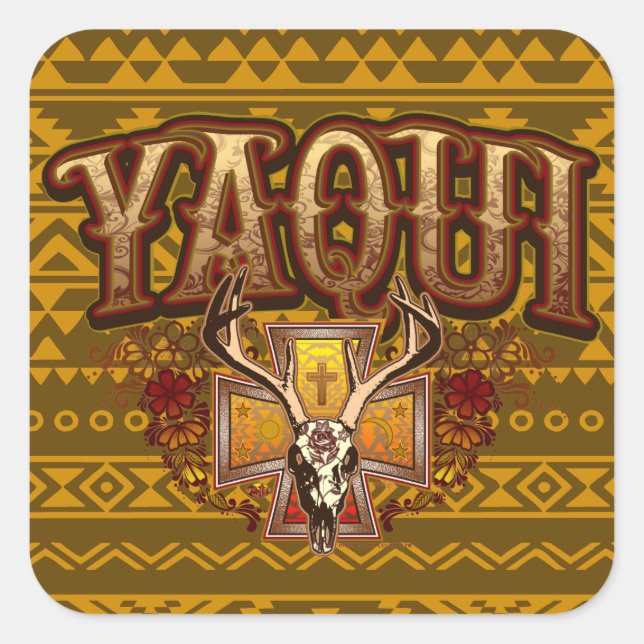 Yaqui Deer Skull Sticker design (Front)