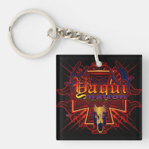 Yaqui Nation Deer Skull Design Keychain