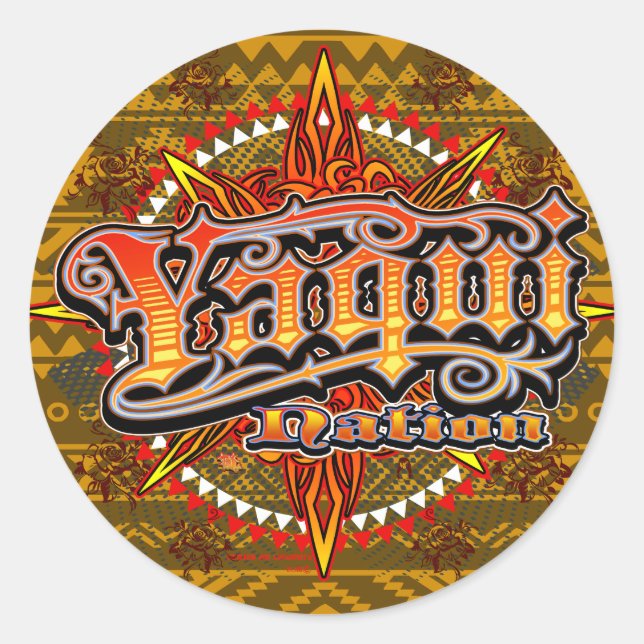 Yaqui Nation sticker design gold (Front)