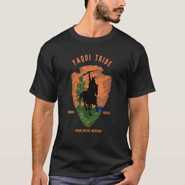 Yaqui Tribe Native Mexican Indian Proud Retro Arro T-Shirt (Front)