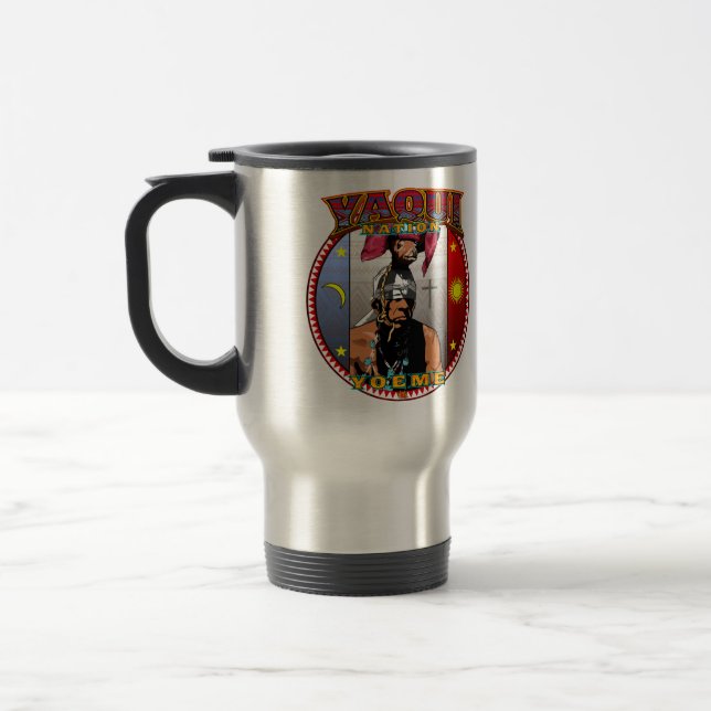 Yaqui Yoeme Deer Dancer design Travel Mug (Left)