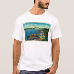 Yaquina Bay Bridge and waterfront Newport, OR T-Shirt
