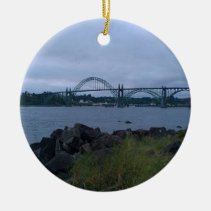 Yaquina Bay Bridge, Newport, Oregon Ceramic Tree Decoration
