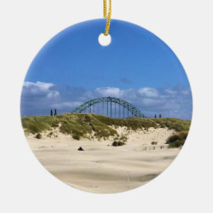 Yaquina Bay Bridge, Newport, Oregon Ceramic Tree Decoration