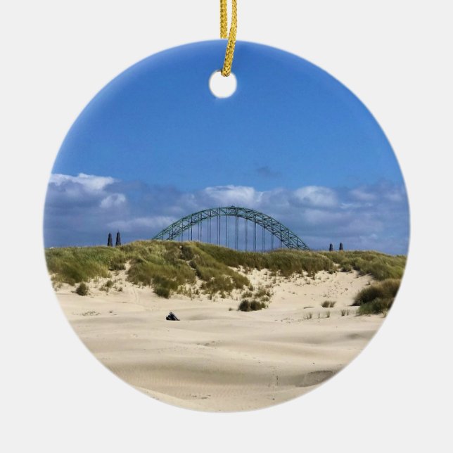 Yaquina Bay Bridge, Newport, Oregon Ceramic Tree Decoration (Front)