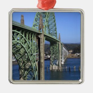 Yaquina Bay Bridge spanning the Yaquina Bay Metal Tree Decoration