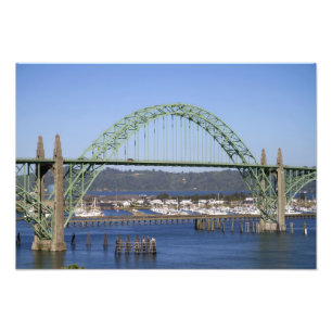 Yaquina Bay Bridge spanning the Yaquina Bay Photo Print