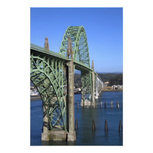 Yaquina Bay Bridge spanning the Yaquina Bay Photo Print