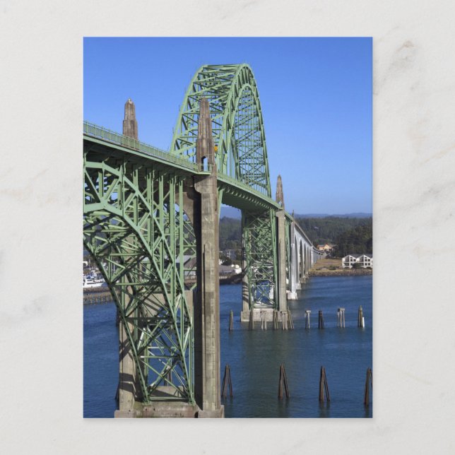 Yaquina Bay Bridge spanning the Yaquina Bay Postcard (Front)