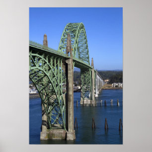 Yaquina Bay Bridge spanning the Yaquina Bay Poster