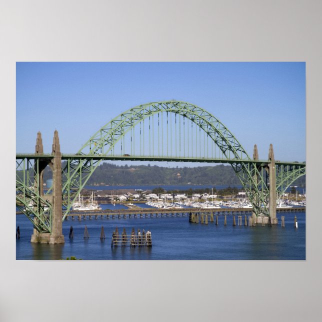 Yaquina Bay Bridge spanning the Yaquina Bay Poster (Front)