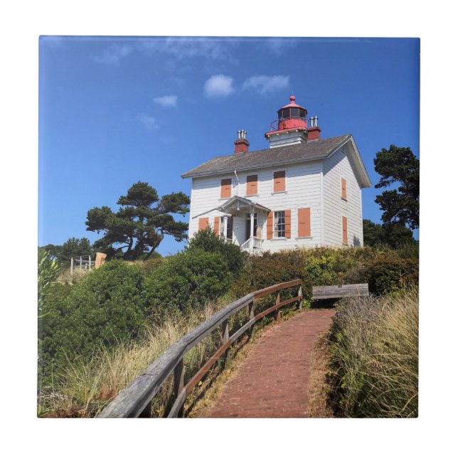 Yaquina Bay Lighthouse, Newport, Oregon Tile (Front)