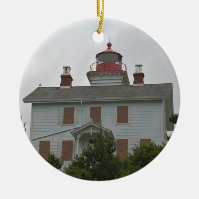 Yaquina Bay Lighthouse, OR Ceramic Tree Decoration (Front)