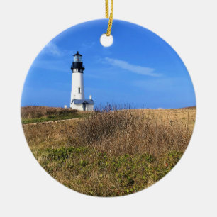 Yaquina Head Lighthouse, Newport, Oregon Ceramic Tree Decoration