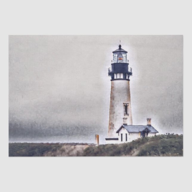 Yaquina Head Lighthouse Newport Oregon Tissue Paper (Front)