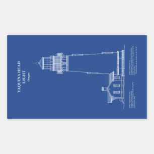 Yaquina Head Lighthouse - Oregon - AD Rectangular Sticker