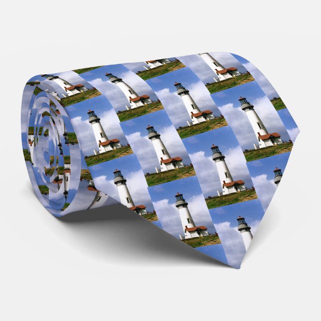 Yaquina Head Lighthouse, Oregon Mens Tie (Rolled)