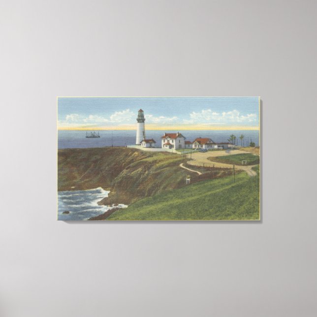 Yaquina Light House on Yaquina Head Canvas Print (Front)
