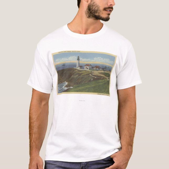 Yaquina Light House on Yaquina Head T-Shirt (Front)