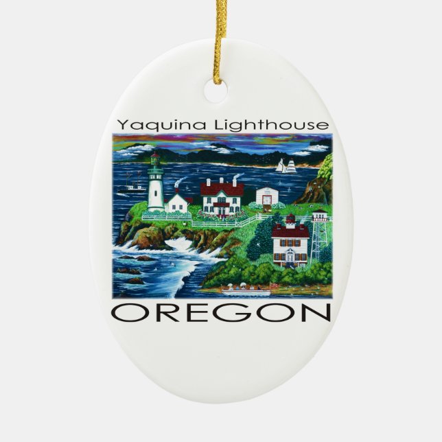 Yaquina Lighthouse ~ Oregon Ceramic Tree Decoration (Front)