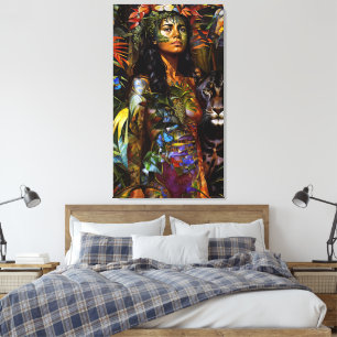 “Yaraquim” Jaguar Blossom - Women In Amazonia Canvas Print