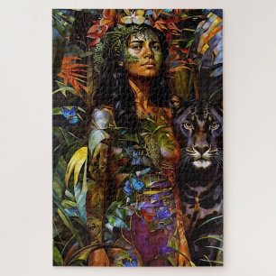 “Yaraquim” Jaguar Blossom - Women In Amazonia Jigsaw Puzzle