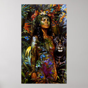 “Yaraquim” Jaguar Blossom - Women In Amazonia Poster