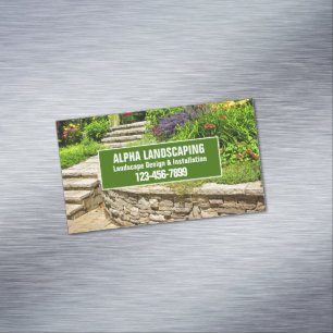 Yard Lawn Care Gardening Landscaper Landscaping Magnetic Business Card