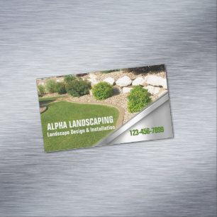 Yard Lawn Care Gardening Landscaper Landscaping Magnetic Business Card