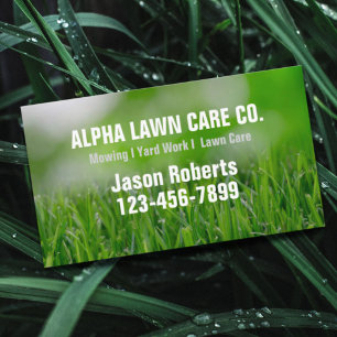 Yard Lawn Care Landscape Landscaping Grass Mowing  Business Card