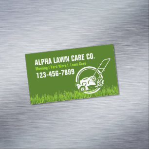 Yard Lawn Care Landscape Landscaping Grass Mowing Magnetic Business Card