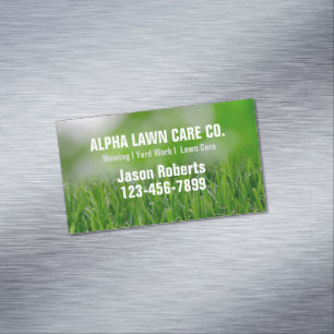 Yard Lawn Care Landscape Landscaping Grass Mowing Magnetic Business Card