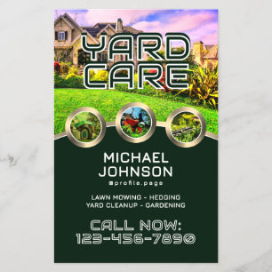 Yard lawn mowing care modern Flyer