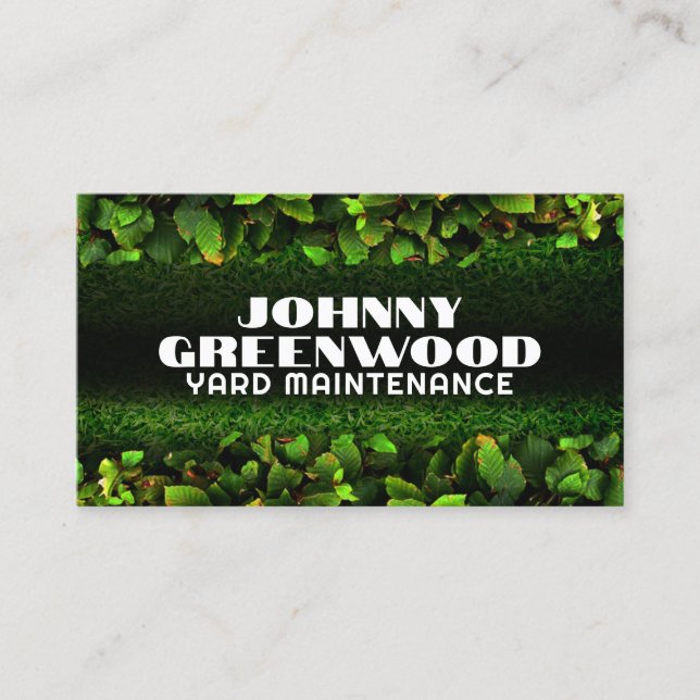 Yard maintenance and landscaping nature business card (Front)