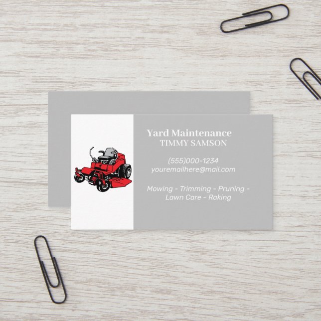 Yard maintenance business card (Front/Back In Situ)