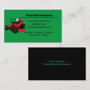 Yard maintenance business card