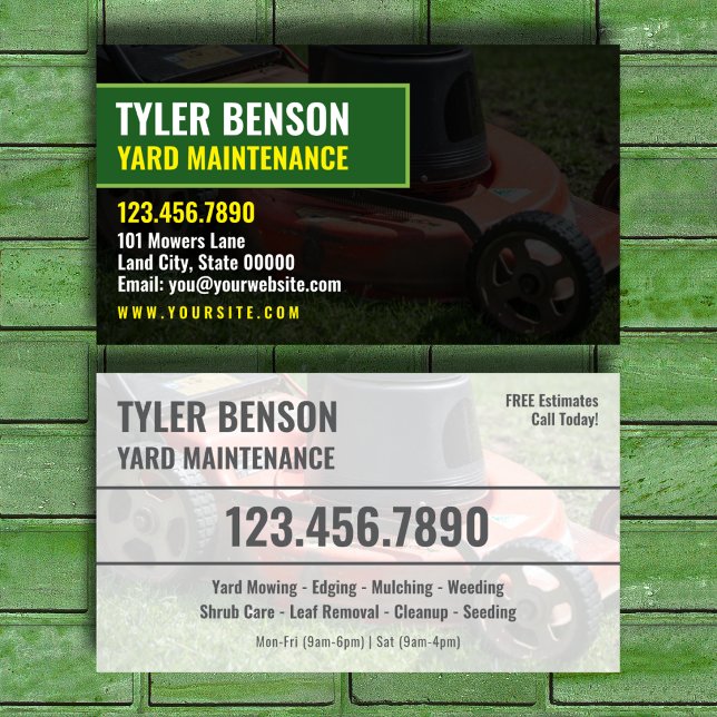 Yard Maintenance Professional Contact Card (Creator Uploaded)
