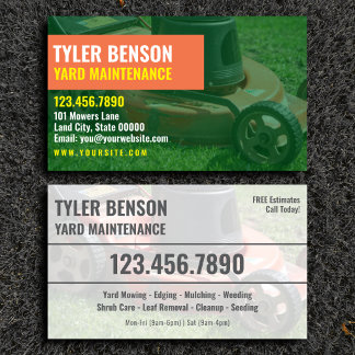 Yard Maintenance Service Contact Card