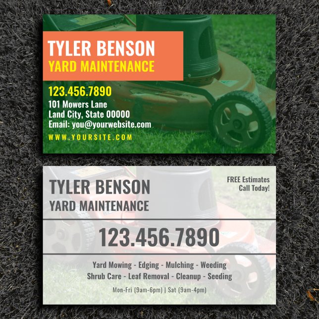 Yard Maintenance Service Contact Card (Creator Uploaded)
