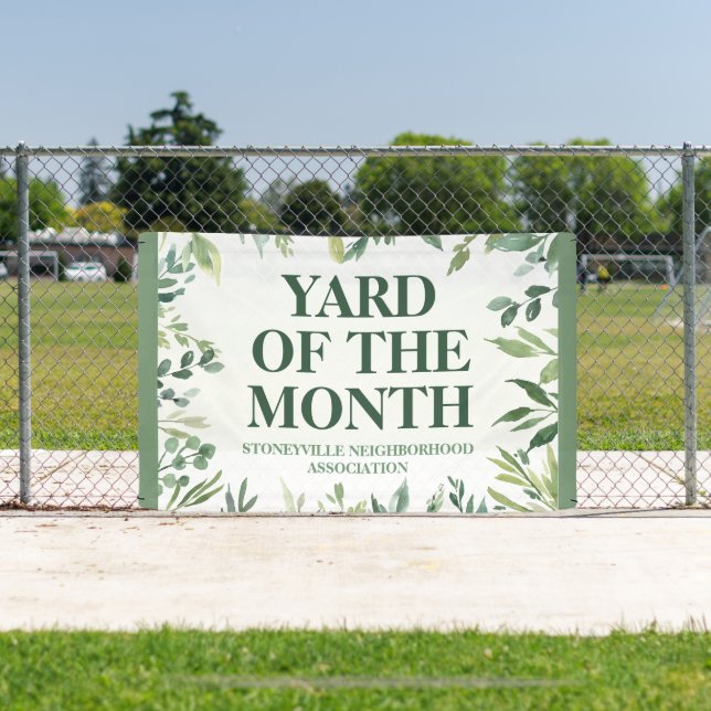Yard of the Month Club Award Winner Custom Banner (Insitu)