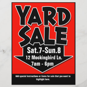 YARD SALE customisable flyer/poster Flyer