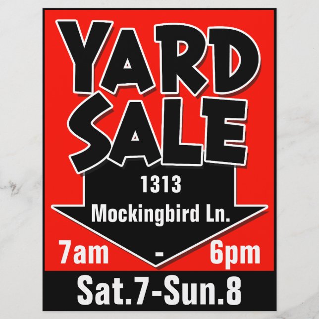YARD SALE customisable flyer/poster Flyer (Front)