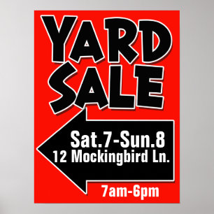 YARD SALE customisable poster